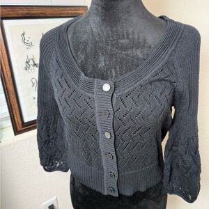 AK Anne‎ Klein Black Cotton Sweater